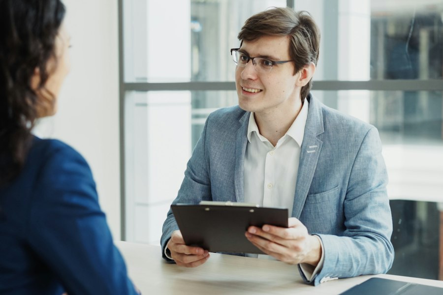 Entrevista de contratação em um escritório